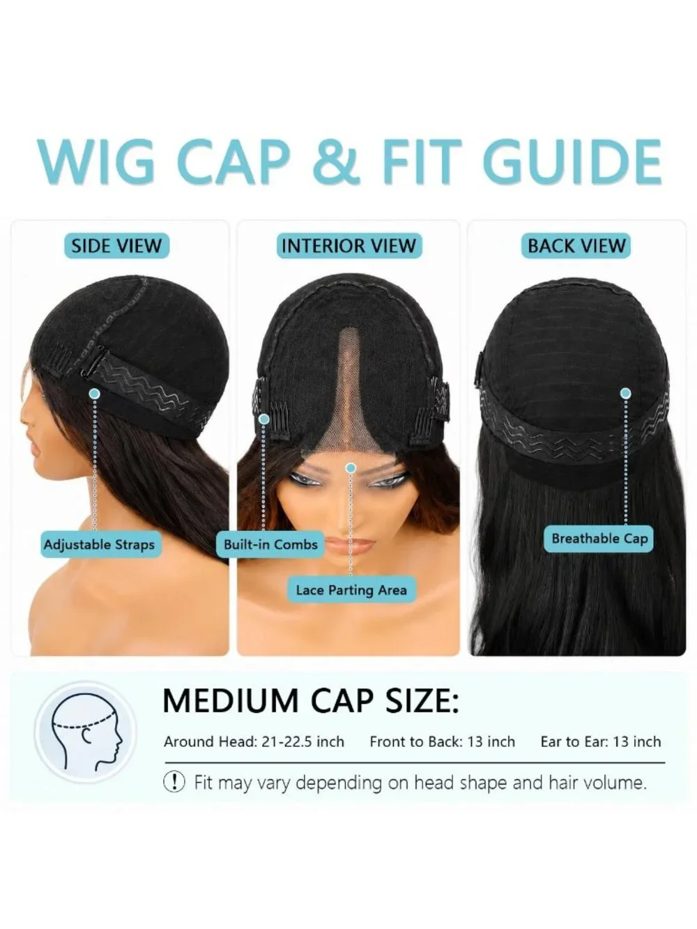 Women's Black Lace Hairline 26 Inch Synthetic Heat Resistant Wavy Wigs